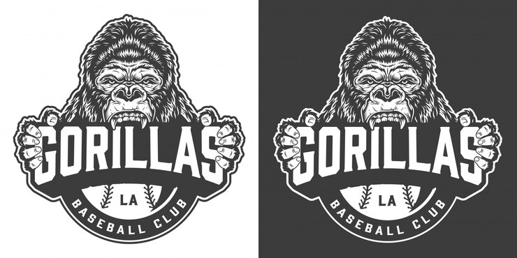 Vector Gratis vintage gorillas baseball club logotype
