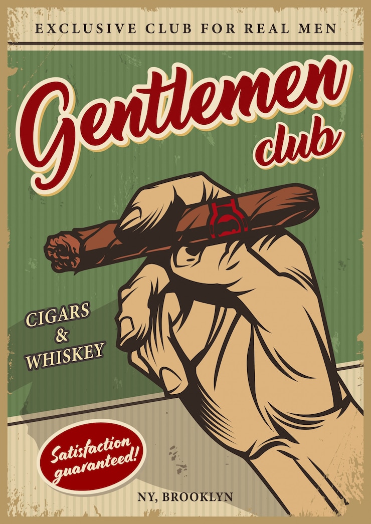 Vector Gratis vintage men's club colorful poster
