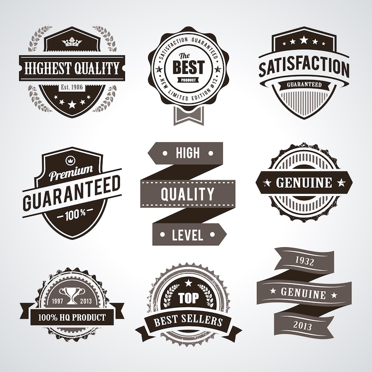 Vector Gratis vintage premium quality labels