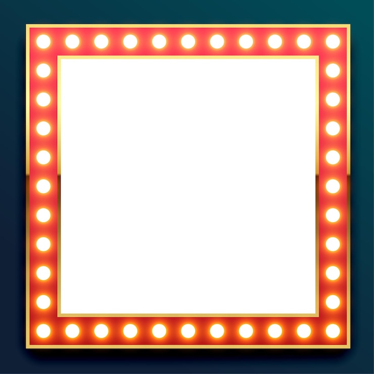 Vector Gratis vintage style blank glowing billboard sign for movie showtime