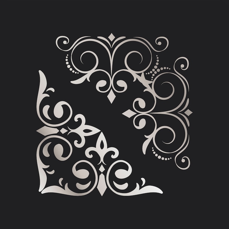 Vector Gratis vintage swirl design elements