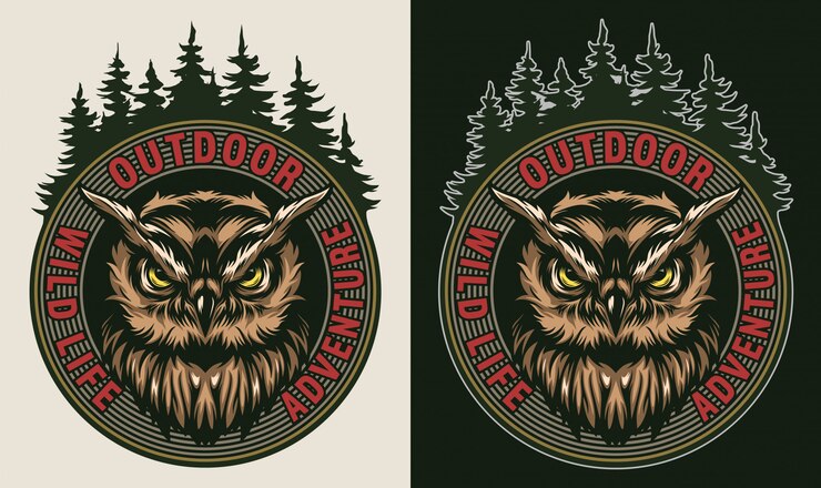 Vector Gratis vintage wildlife colorful badge