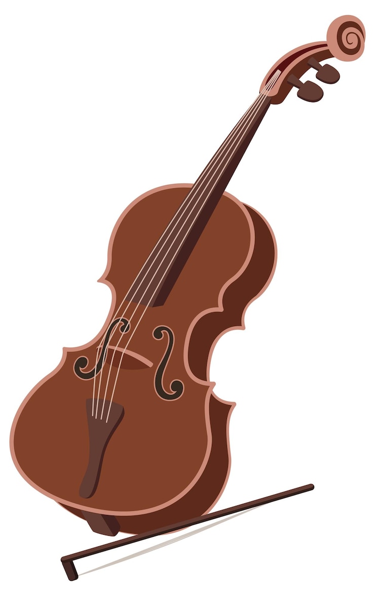 Vector Gratis violin in cartoon style