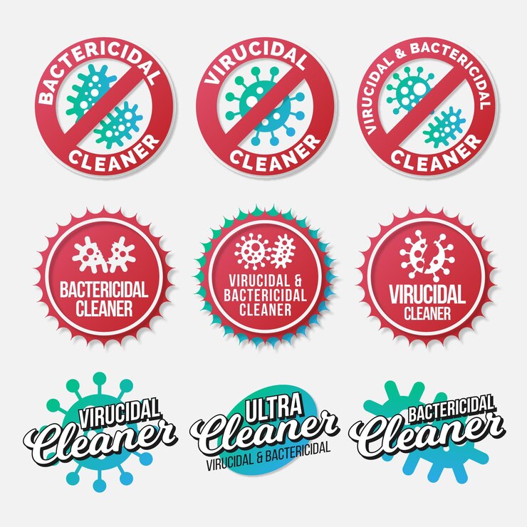 Vector Gratis virucidal and bactericidal cleaner labels