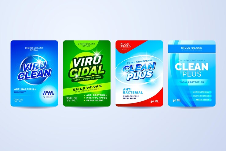 Vector Gratis virucidal and bactericidal cleaner labels