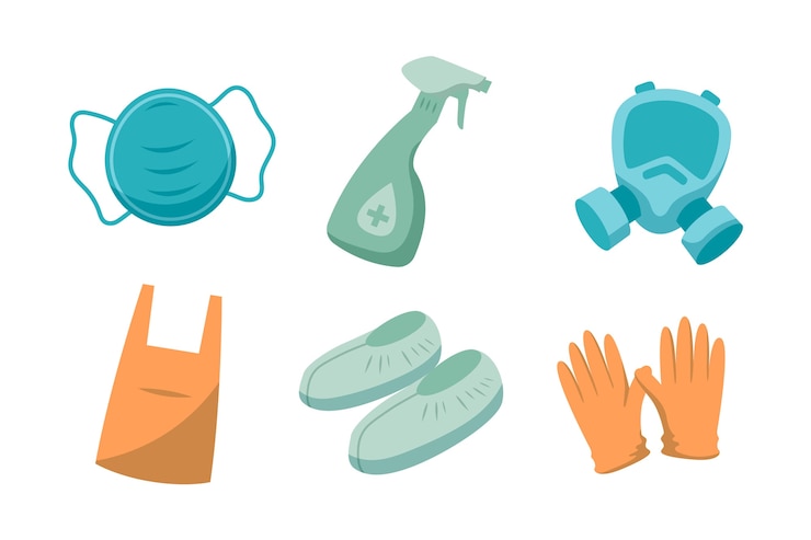 Vector Gratis virus equipment protection pack