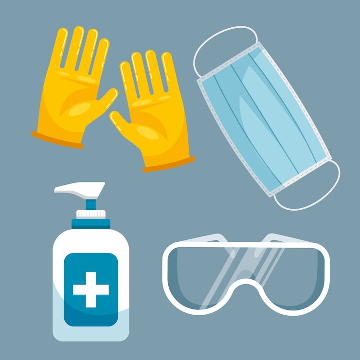 Vector Gratis virus protection equipment pack