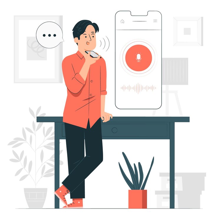 Vector Gratis voice assistant concept illustration
