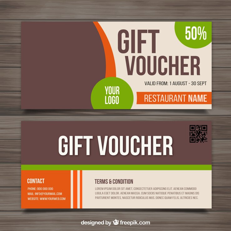 Vector Gratis voucher untuk gerai makanan