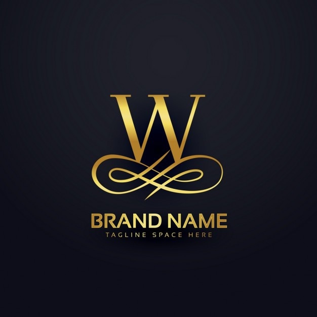 Vector Gratis w logo in golden style