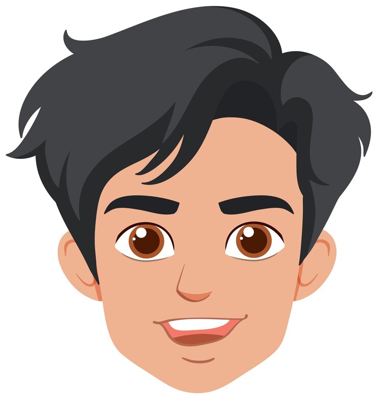 Vector Gratis wajah karakter kartun tersenyum