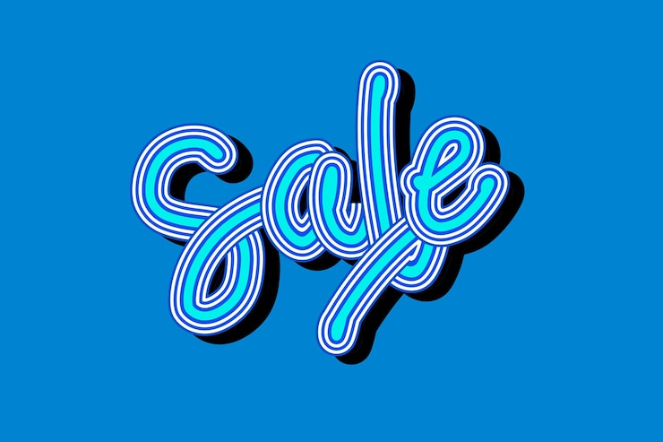 Vector Gratis wallpaper font kursif sale warna biru vintage