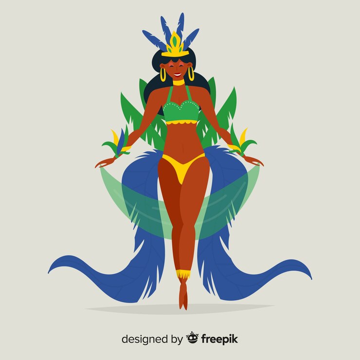 Vector Gratis wanita penari karnaval brasil