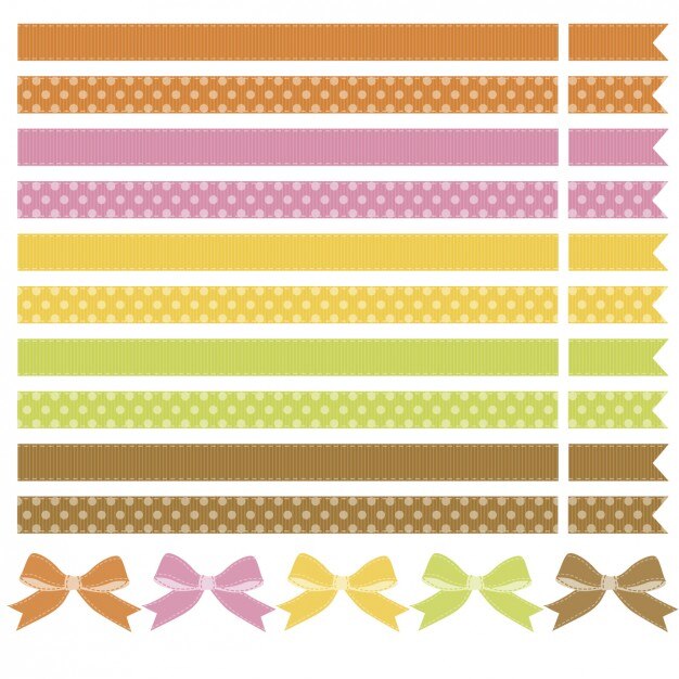 Vector Gratis warna pita dan busur