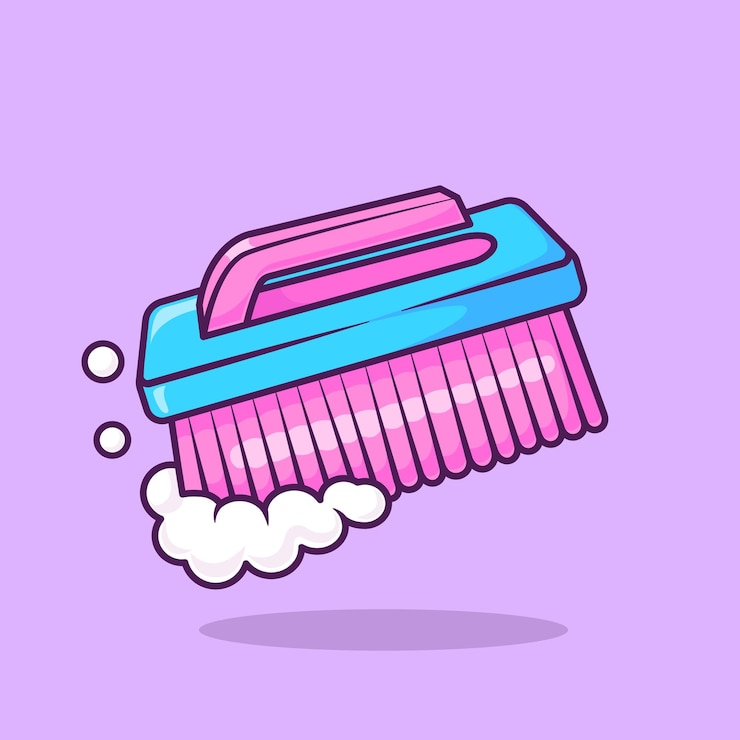 Vector Gratis washing brush cartoon vector icon illustration healthcare object icon isolated flat vector