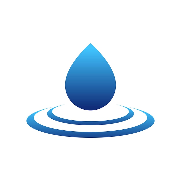 Vector Gratis water droplet into ringlets gradient