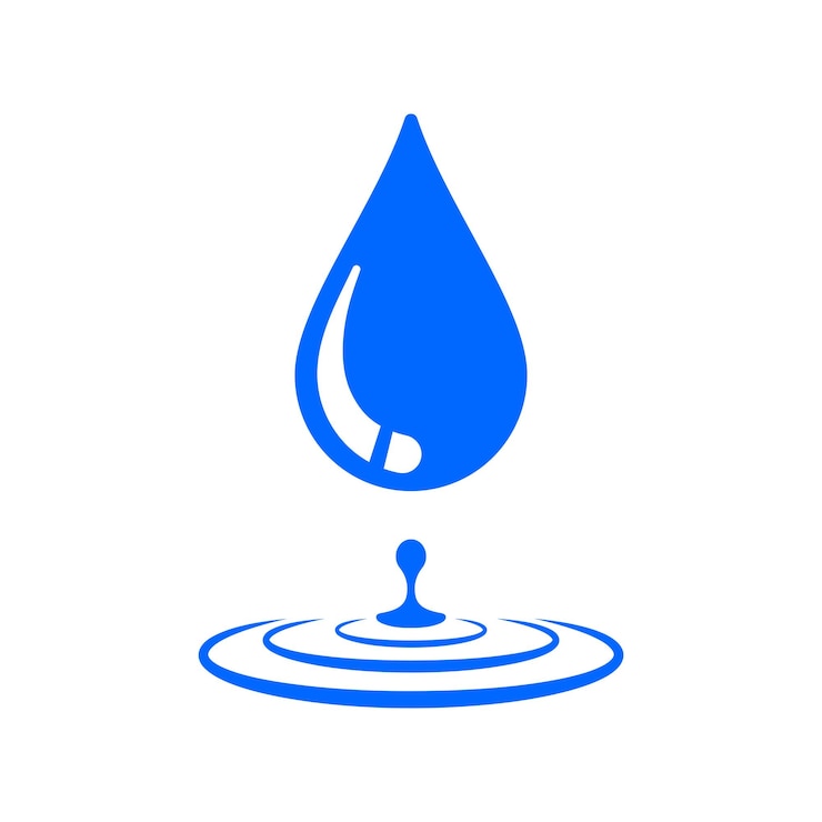 Vector Gratis water droplet into rings with splash