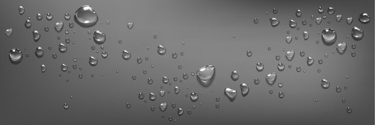 Vector Gratis water droplets scatter on smooth gray surface