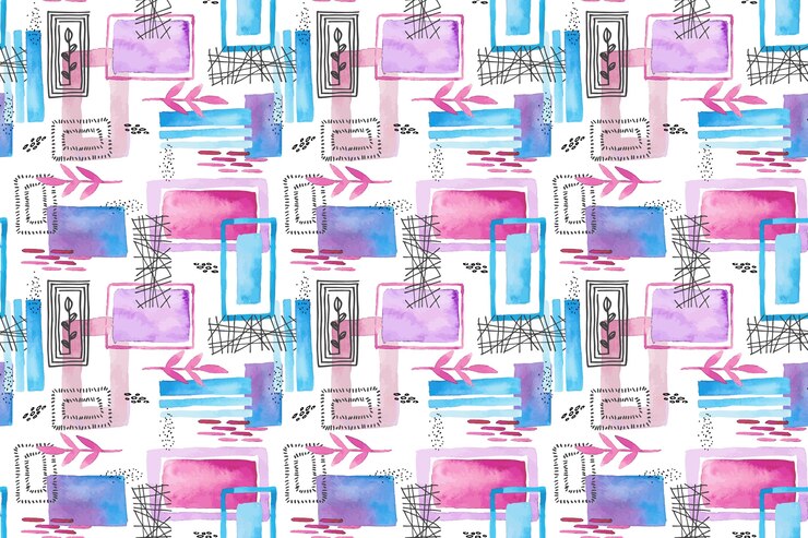 Vector Gratis watercolor abstract doodle pattern