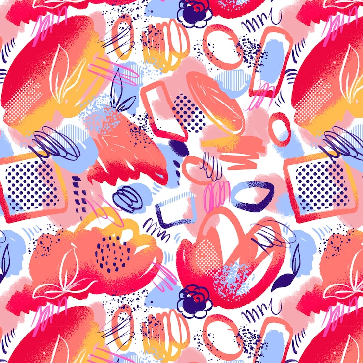 Vector Gratis watercolor abstract doodle pattern