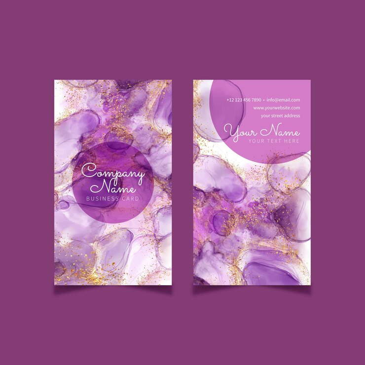 Vector Gratis watercolor alcohol ink business cards