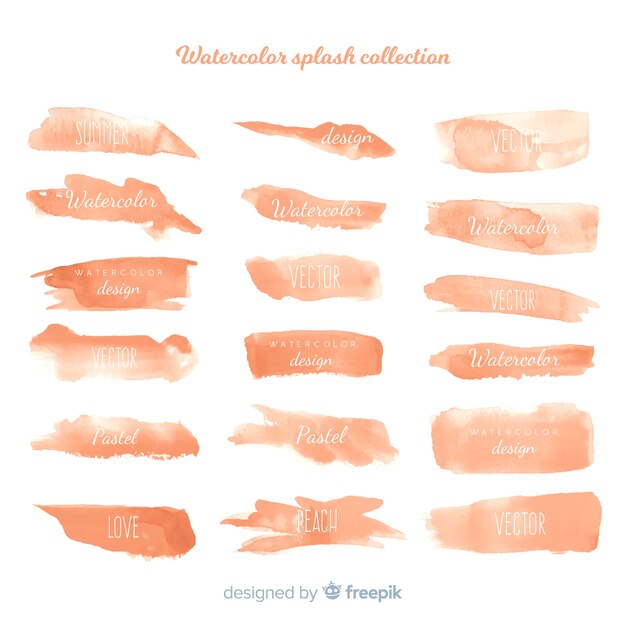 Watercolor brush stroke collection