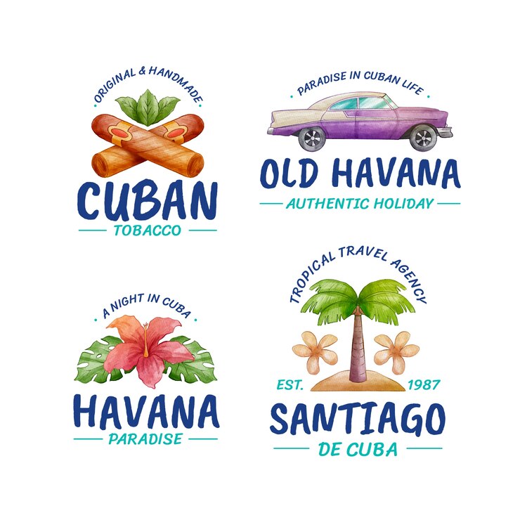 Vector Gratis watercolor cuba logo design