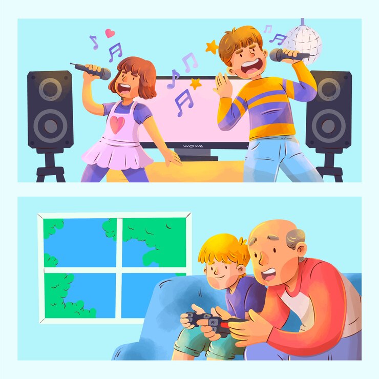 Vector Gratis watercolor father's day scene collection