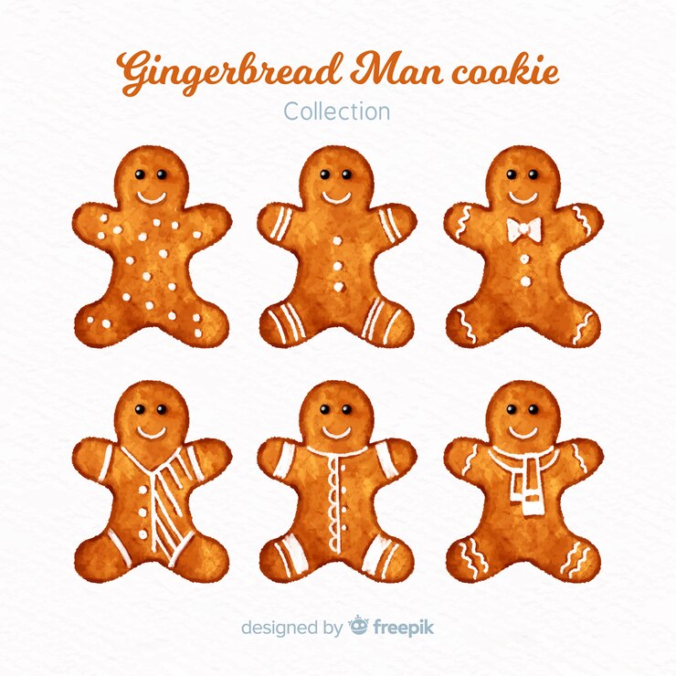 Vector Gratis watercolor gingerbread collection
