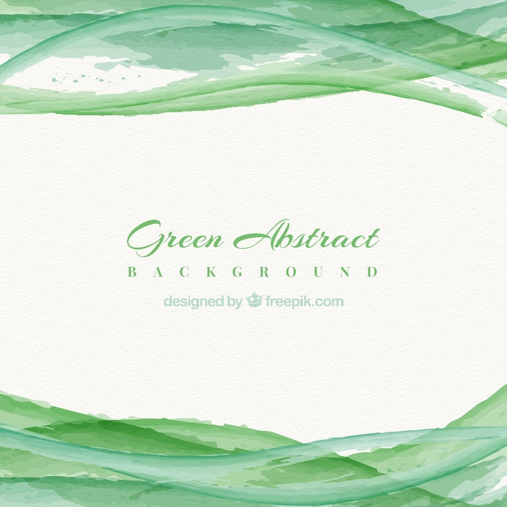 Vector Gratis watercolor green waves background 