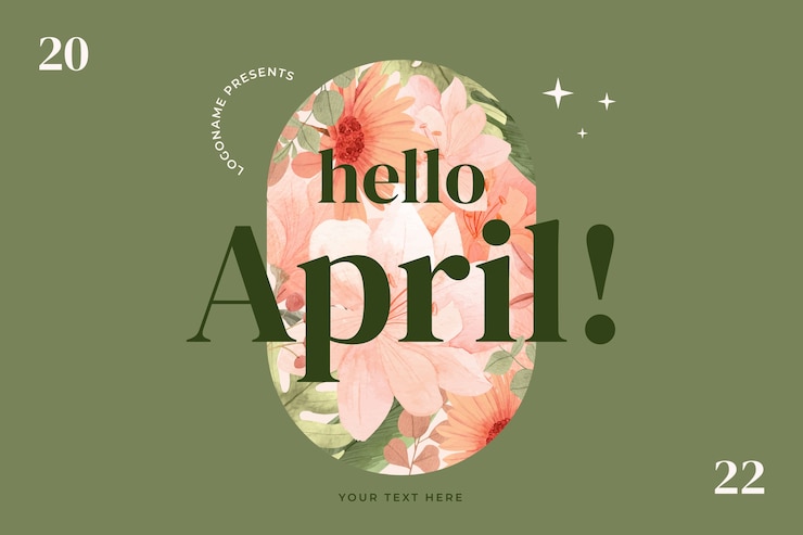 Vector Gratis watercolor hello april banner and background
