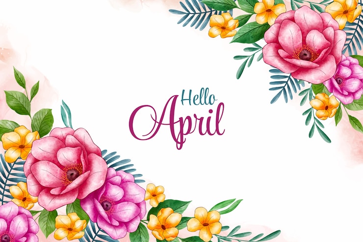 Vector Gratis watercolor hello april banner or background