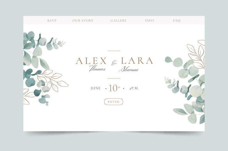 Vector Gratis watercolor landing page template with leafage