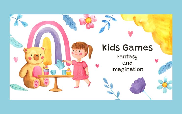 Vector Gratis watercolor social media post template for children