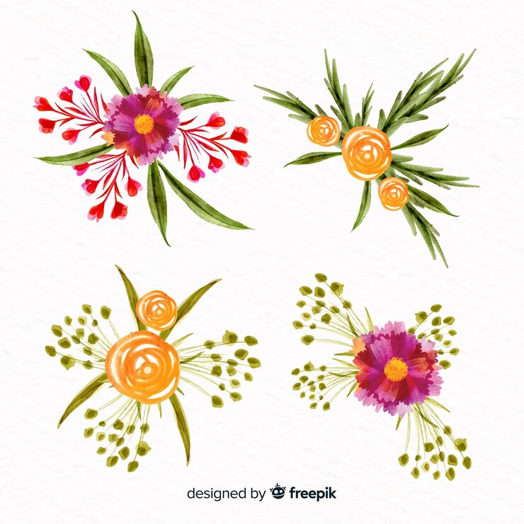 Vector Gratis watercolor style floral collection