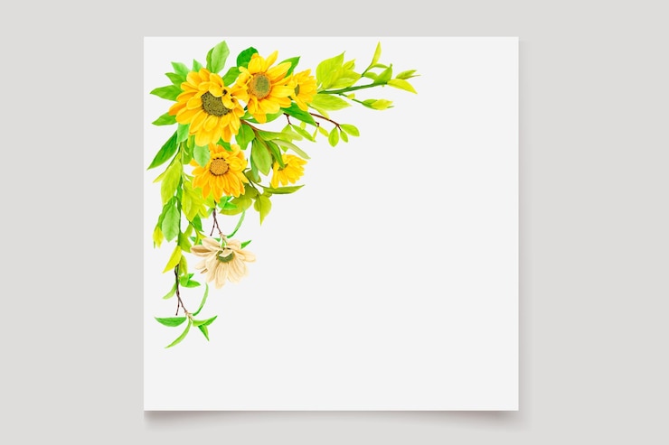 Vector Gratis watercolor sunflower ornament card design