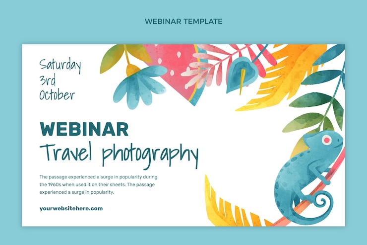 Vector Gratis watercolor travel webinar