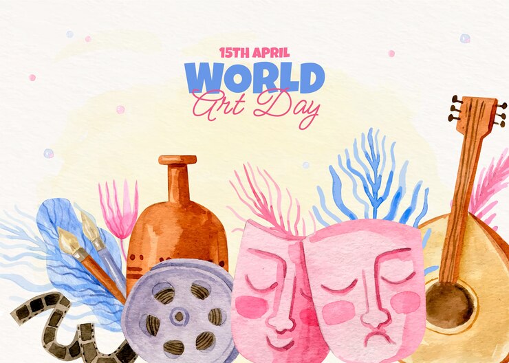 Vector Gratis watercolor world art day background