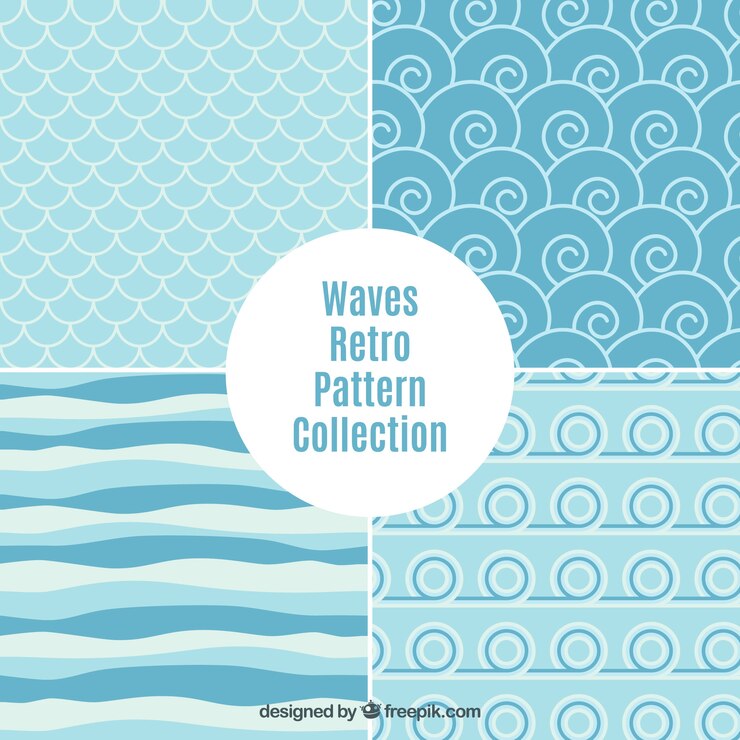 Vector Gratis waves abstract pattern collection