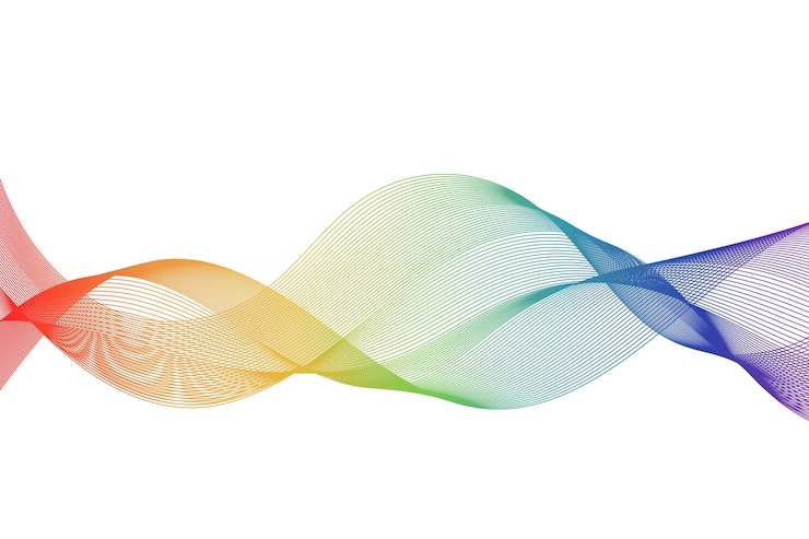Vector Gratis wavy lines abstract rainbow background