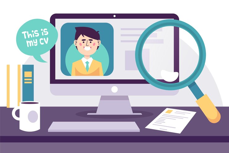 Vector Gratis wawancara kerja online