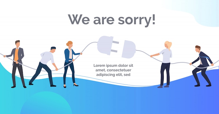 Vector Gratis we are sorry blue slide presentation