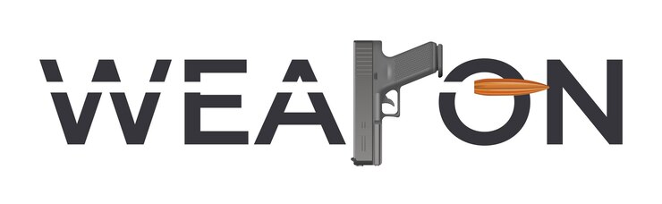 Vector Gratis weapon war composition of flat text hit by flying bullet with realistic image of pistol gun vector illustration