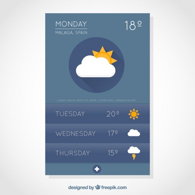 Vector Gratis weather mobile app