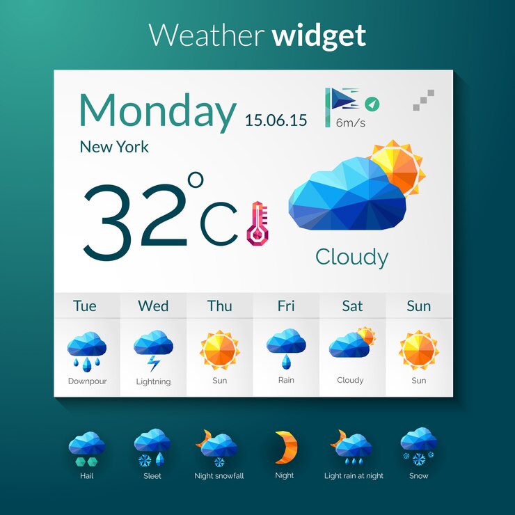 Vector Gratis weather polygonal widget