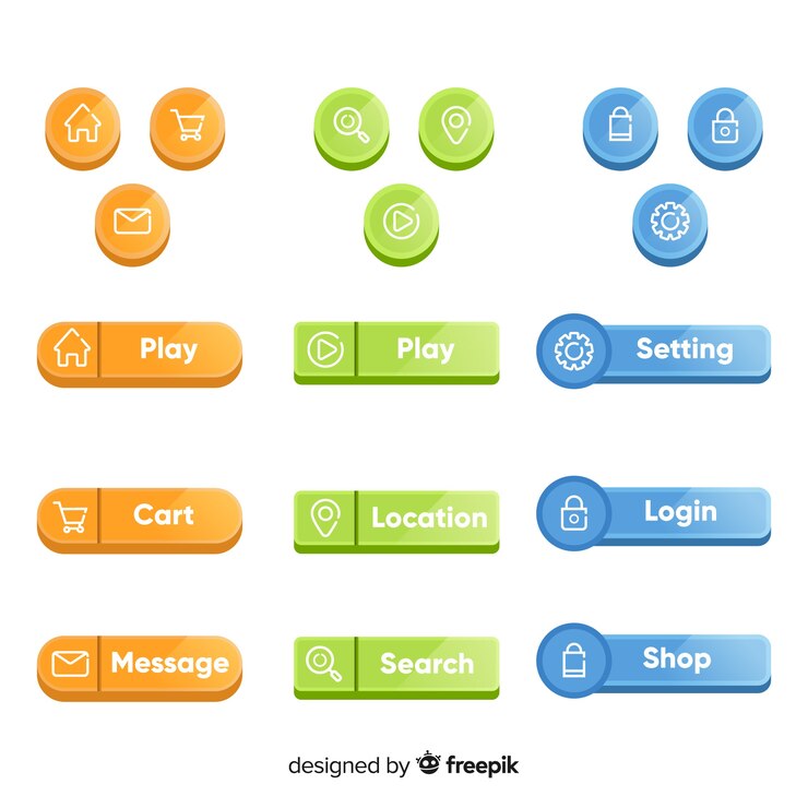 Vector Gratis web button set in flat style