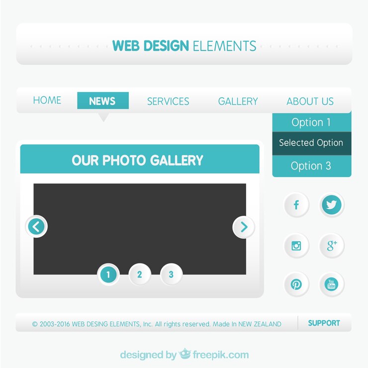 Vector Gratis web design elements in blue color