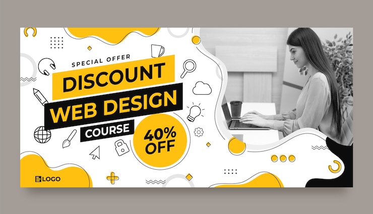 Vector Gratis web design job sale banner template
