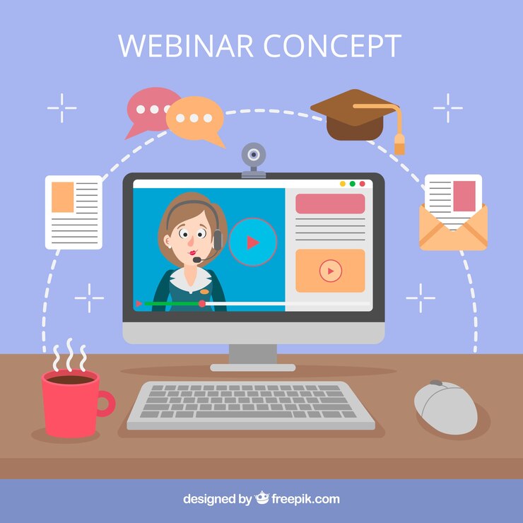 Vector Gratis webinar concept on desk