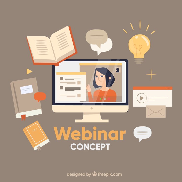 Vector Gratis webinar design with elements